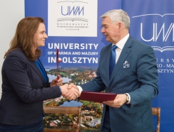 prof. Uścińska, prezes ZUS i prof. Górecki, rektor UWM