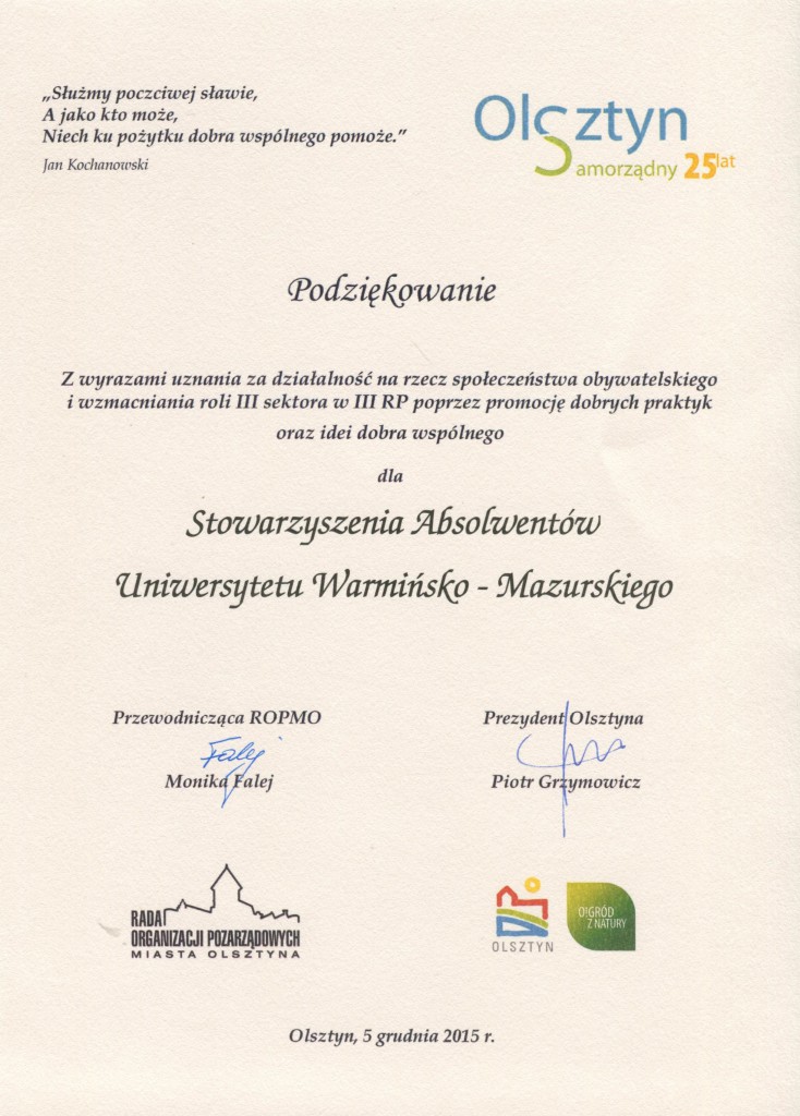 podziekowania