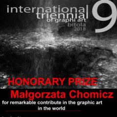 Nagroda specjalna dla Małgorzaty Chomicz 9° International Triennial of graphic art Bitola 2018.
