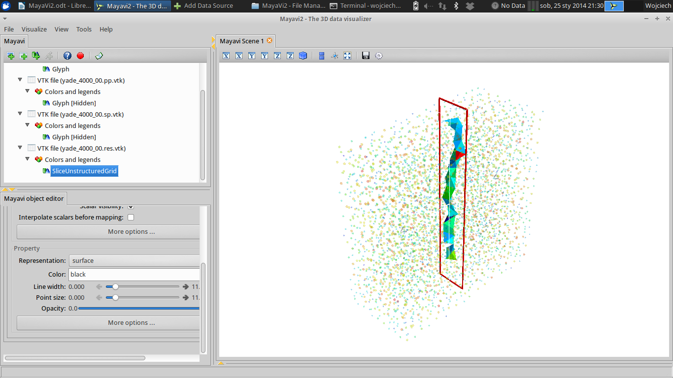 An example of data visualization in MayaVI