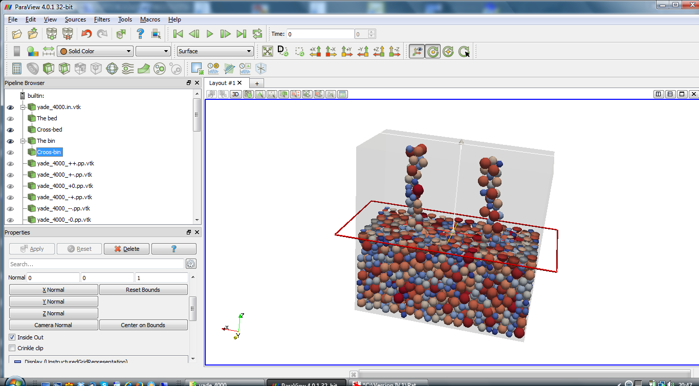 An example of data visualization in ParaView