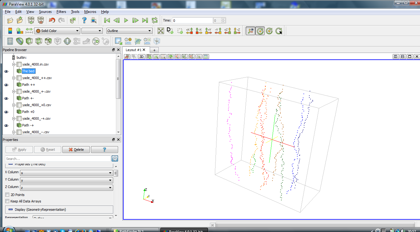 An example of data visualization in ParaView