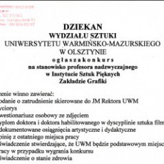 Konkurs na stanowisko prof. nadzwyczajnego w ISzP