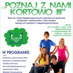 Poznaj z nami Kortowo - spotkanie dla studentów z niepełnosprawnością