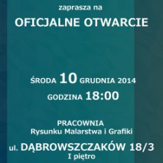 Zapraszamy na otwarcie pracowni Malarstwa, Rysunku i Grafiki Wojciecha Dzieszkiewicza