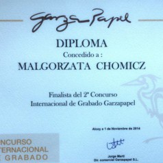 Małgorzata Chomicz w finale konkursu Grabado Garzapapel