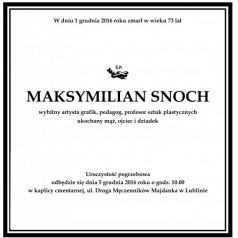 zmarł Maksymilian Snoch