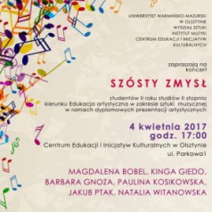 Koncert studentów w ramach dyplomowych prezentacji artystycznych - Szósty zmysł