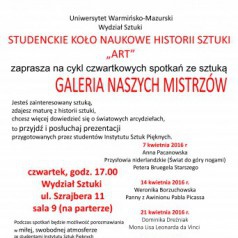 Spotkania ze sztuką. Serdecznie zapraszamy.