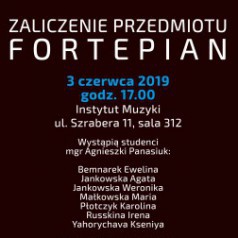Zaliczenie przedmiotu fortepian