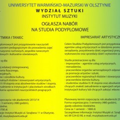 Studia podyplomowe w Instytucie Muzyki