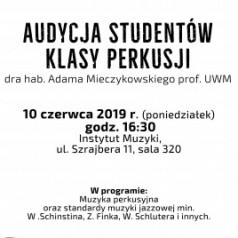 audycja studentów klasy perkusjii
