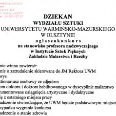 Konkurs na stanowisko prof. nadzwyczajnego w ISzP