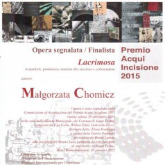 Grafika Małgorzaty Chomicz wyróżniona w Międzynarodowym  Konkursie Acqui Prize 2015- XII International Biennial of Engraving