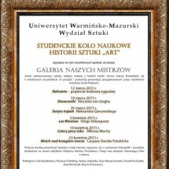 Galeria naszych mistrzów - spotkania ze sztuką