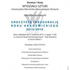 Inauguracja roku akademickiego 2013/2014